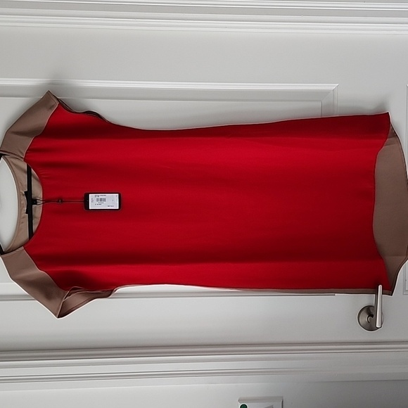 Armani Exchange Red and cream midi dress - Picture 4 of 10